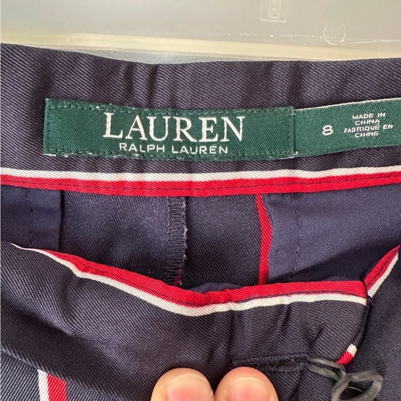 Lauren Ralph Lauren Navy/red Striped Straight Pants - Picture 4 of 7